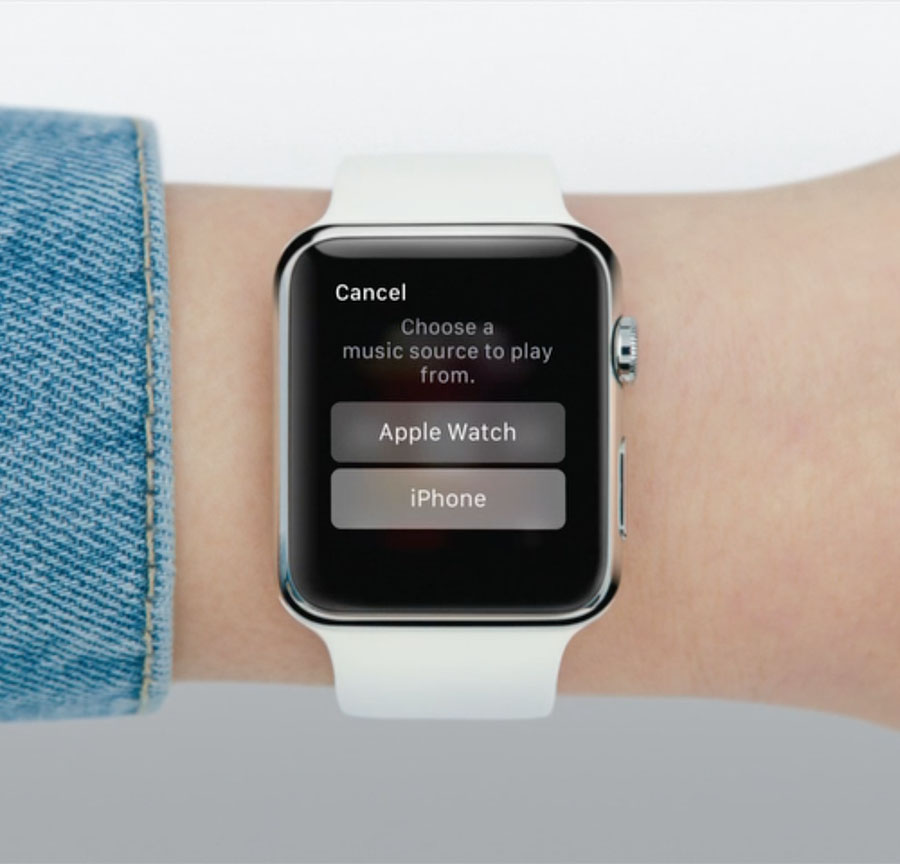 Выбираем источник звука - Apple Watch