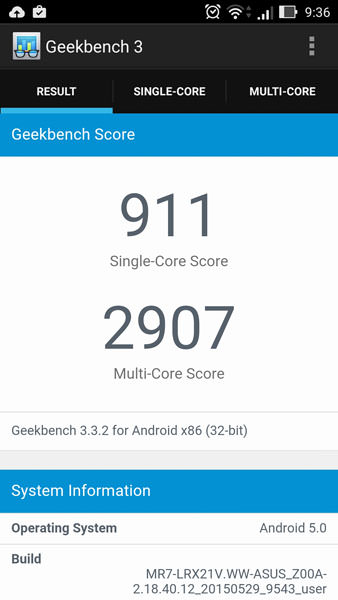 Geekbench 3 Asus Zenfone 2 ZE551ML