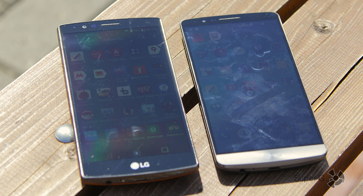 Дисплеи LG G4 и G3 на солнце