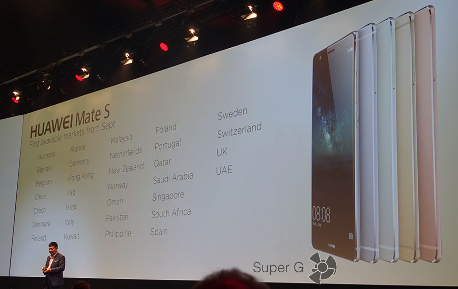 Страны выхода или где будет продаваться Huawei Mate S