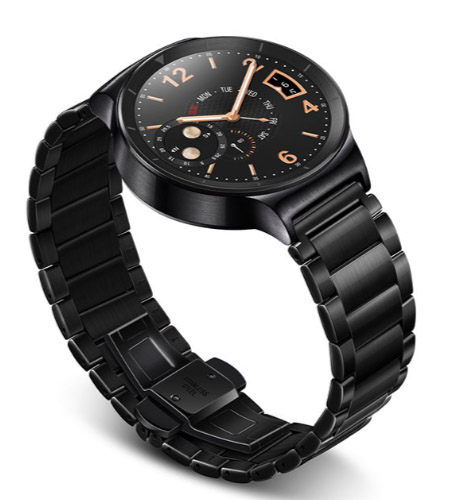 Huawei Watch темная сталь и черный блоковый, металлический браслет