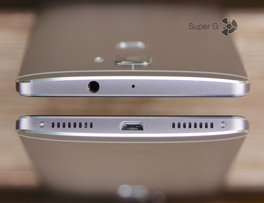 Верхняя и нижняя грани устройства Huawei Mate S
