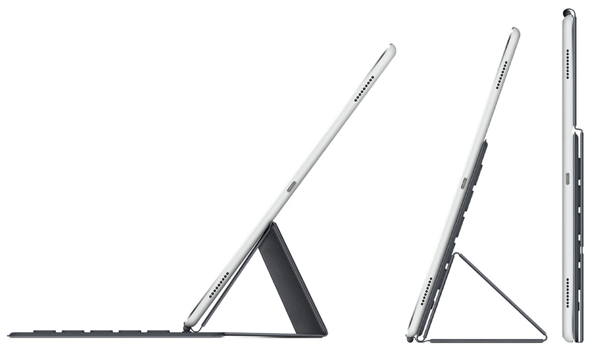 Smart Keyboard и iPad Pro в разных положениях