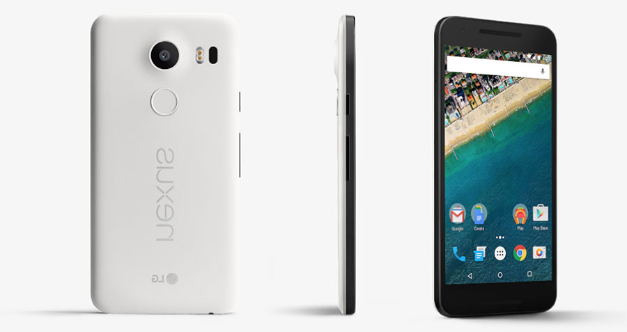 Белый смартфон Google Nexus 5X от LG