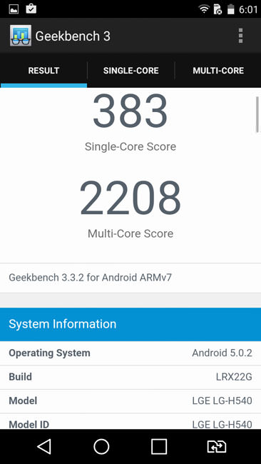 Geekbench 3 и LG G4 Stylus