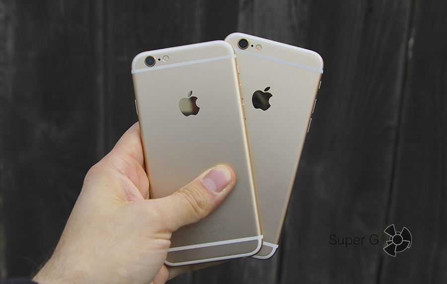 iPhone 6S и iPhone 6 в руках