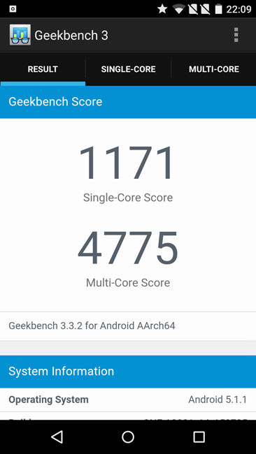 Тест Geekbench 3 и OnePlusTwo