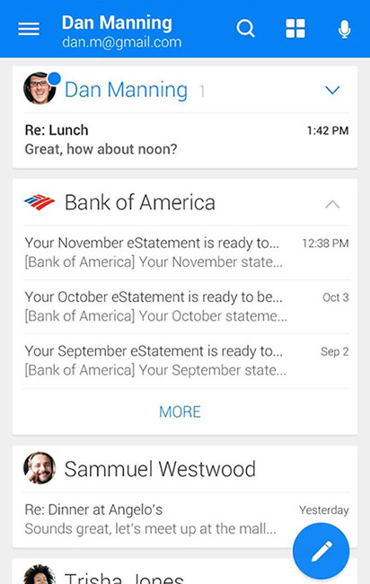 WeMail приложение почты для Android