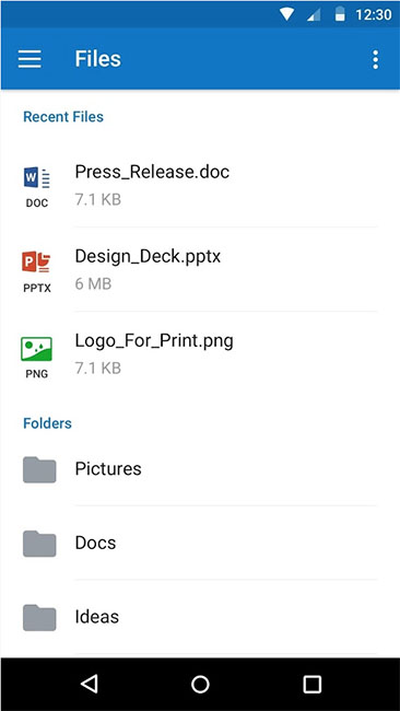 Работа с файлами в версии Microsoft Outlook для Android