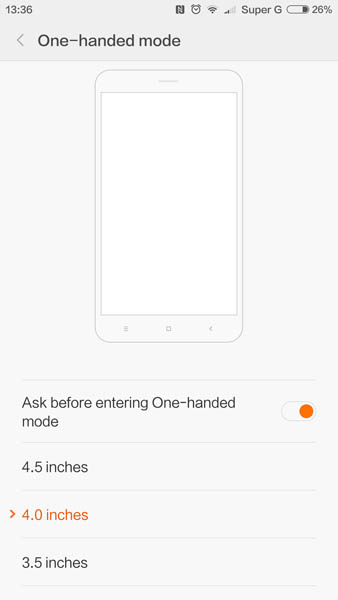Управление Xiaomi Mi5 одной рукой