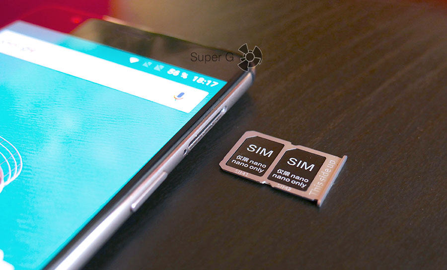 OnePlus 3 поддерживает работу двух Nano SIM-карт
