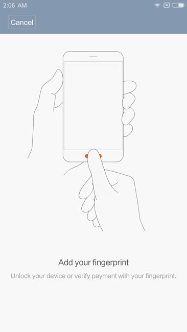 Работа сканера отпечатков пальцев в Xiaomi Mi5S