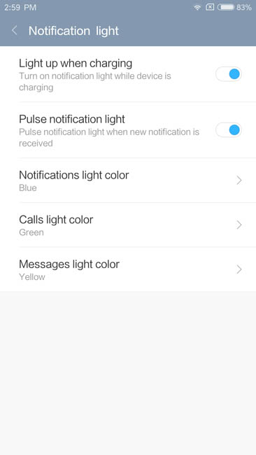 Цветные уведомления LED-индикатора Xiaomi Mi5S