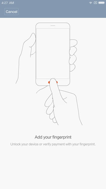 Регистрация отпечатка пальца в Xiaomi Mi Note 2