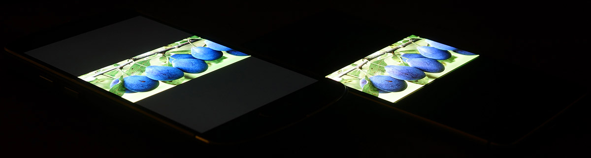 Экран AGM X1 (слева), а дисплей OnePlus 3T (справа)