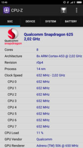 CPU-Z Xiaomi Redmi Note 4X