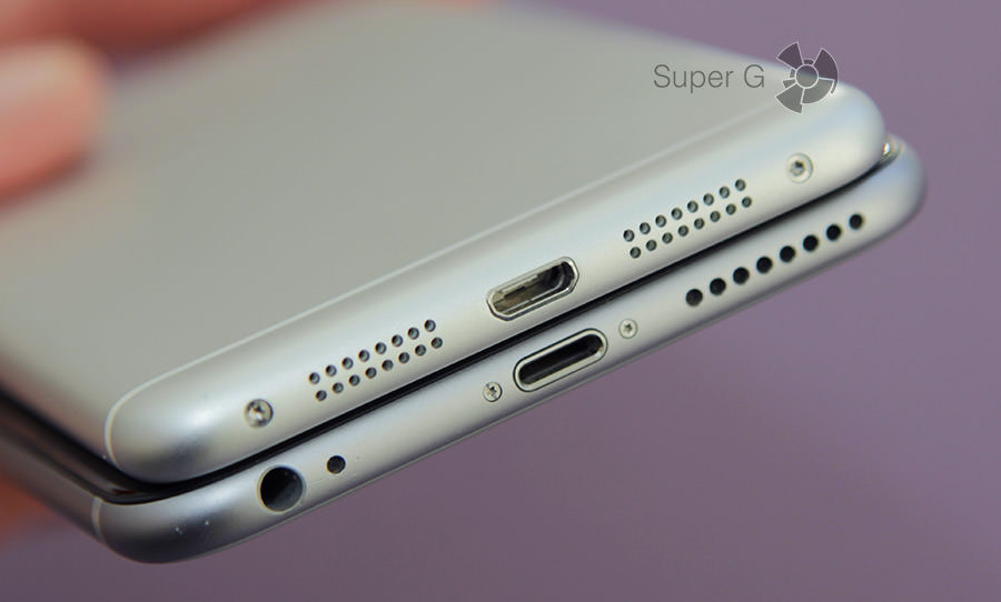 Lenovo S90 и iPhone 6 Plus нижняя часть