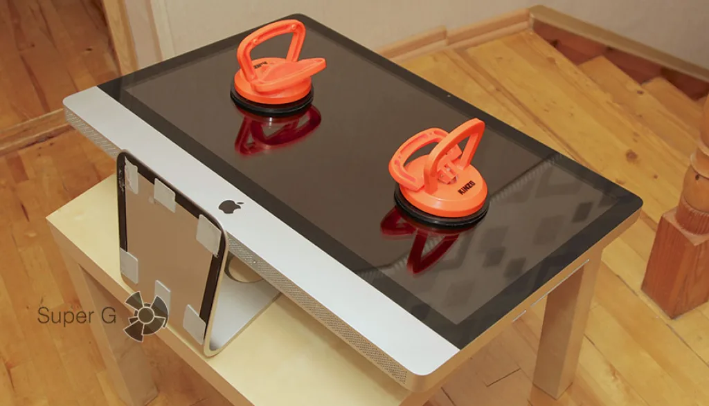 Как снять стекло на Apple iMac 27
