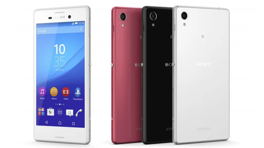 Цвета корпуса Sony Xperia M4 черный, белый и розовый