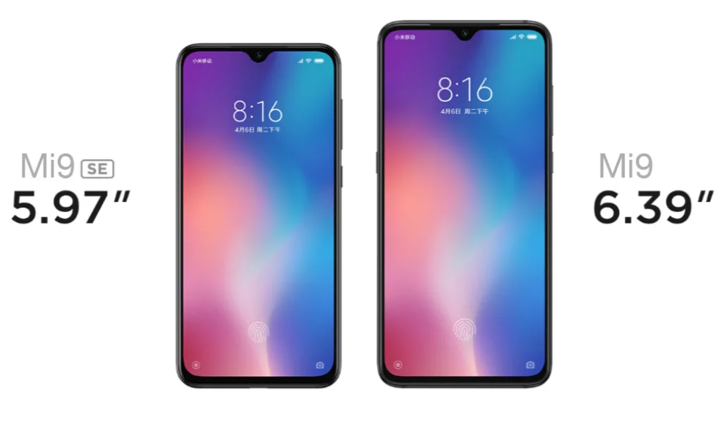 Xiaomi Mi9 сравнение с Xiaomi Mi9 SE