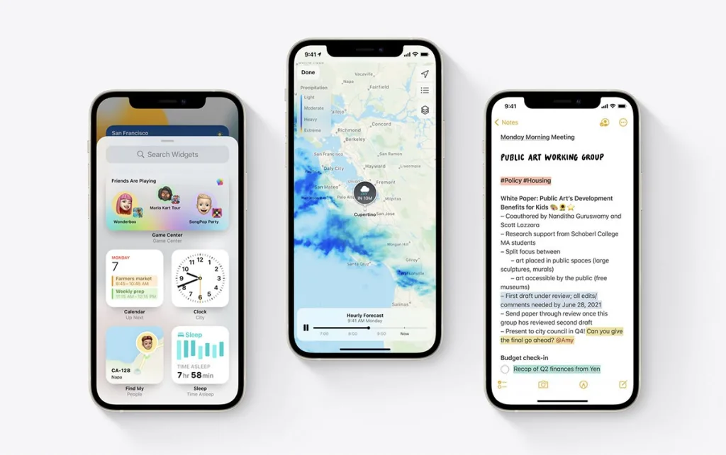 Заметки и Погода в iOS 15