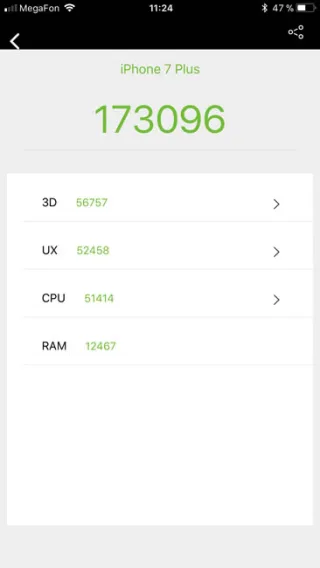 Тест производительности iPhone 7 Plus в AnTuTu