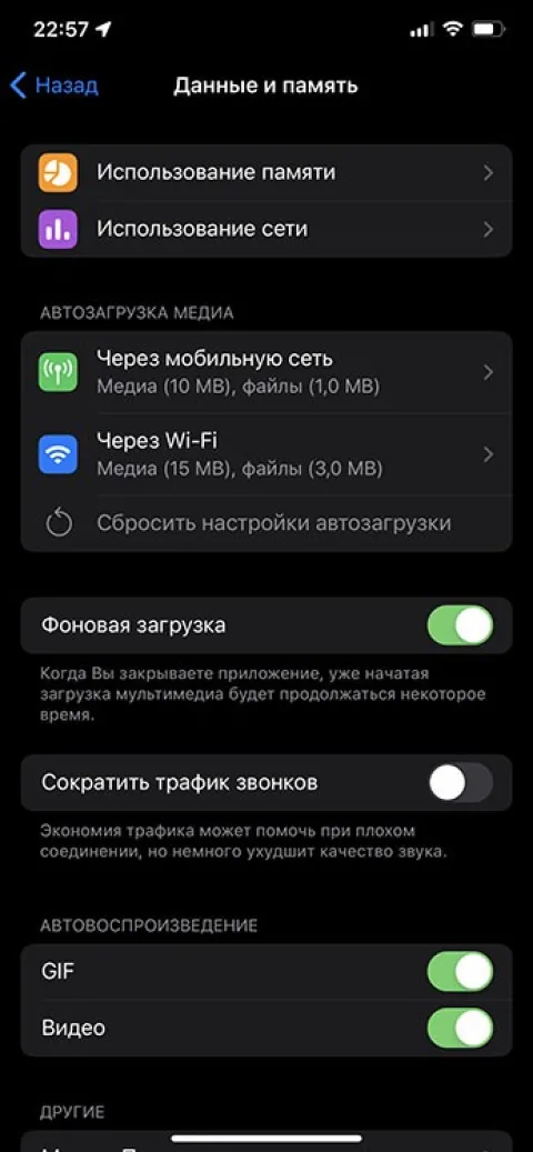 Как очистить память Telegram на iPhone