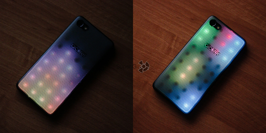 Пример работы LED-крышки Alcatel A5 LED