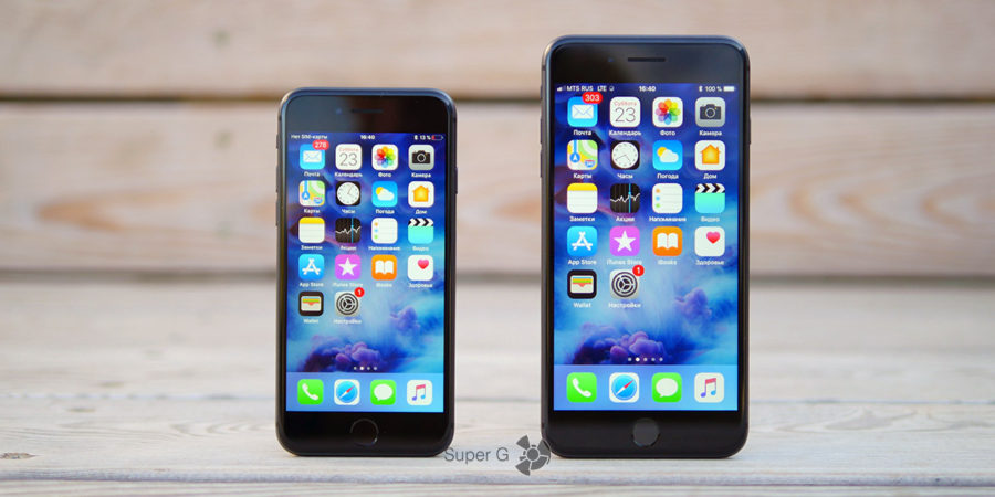 iPhone 8 (слева) и iPhone 8 Plus (справа)
