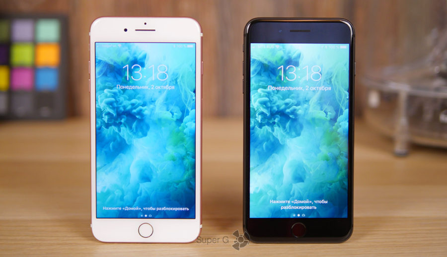 Слева iPhone 7 Plus, справа iPhone 8 Plus
