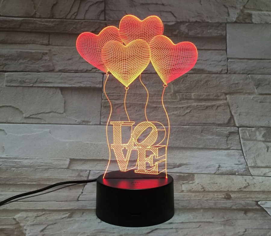 3D лампа с разноцветной подсветкой