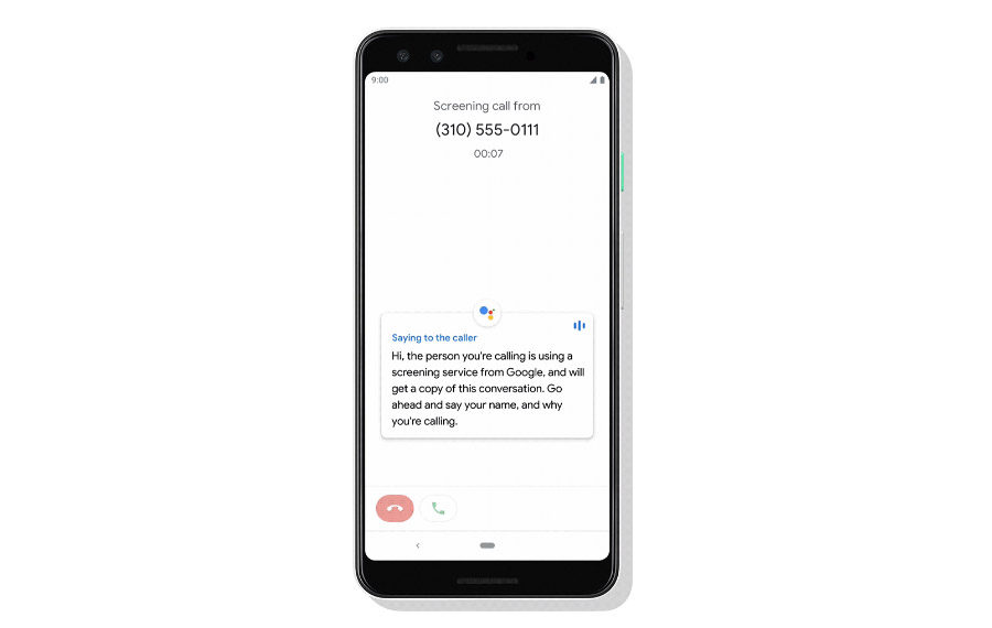 Call Screen на Google Pixel 3