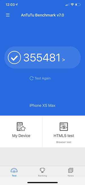 iPhone XS Max AnTuTu test