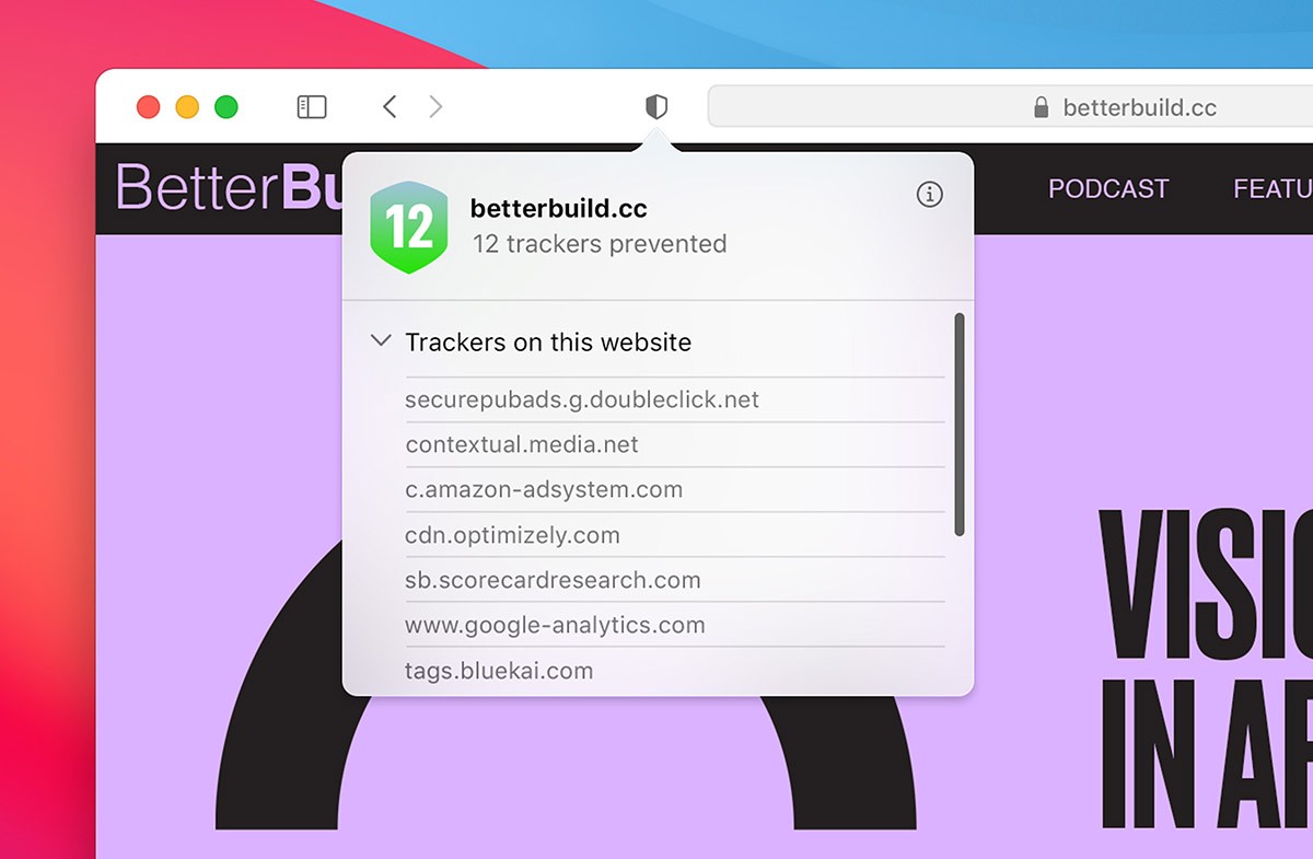 Safari умеет показывать, как сайты следят за пользователями