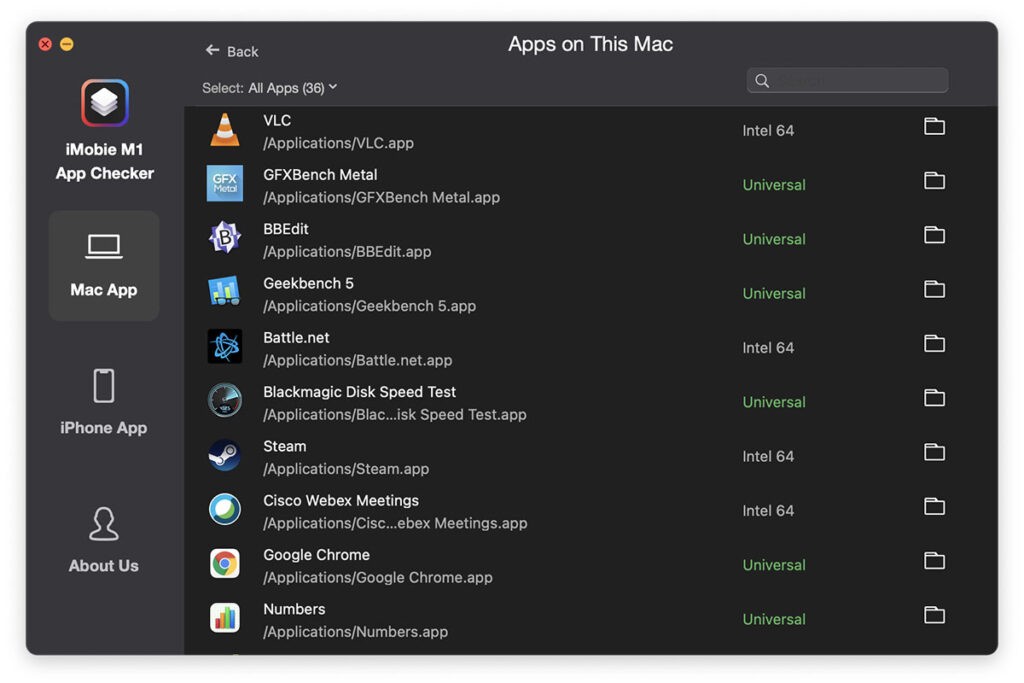 Apps on Mac iMobile