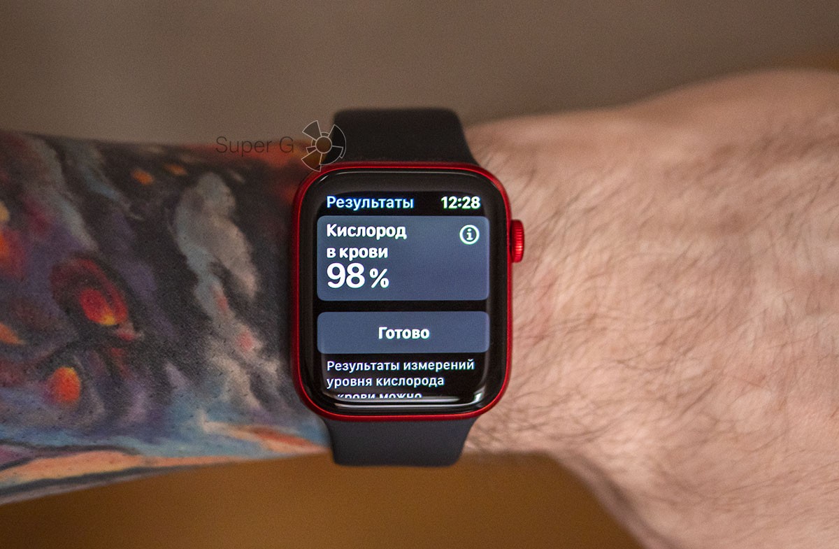 Измерение кислорода в крови Apple Watch 6